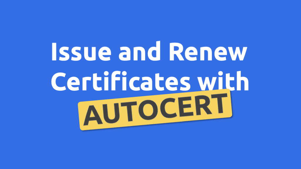 Issue and Renew TLS/HTTPS Certificates in Kubernetes with Autocert